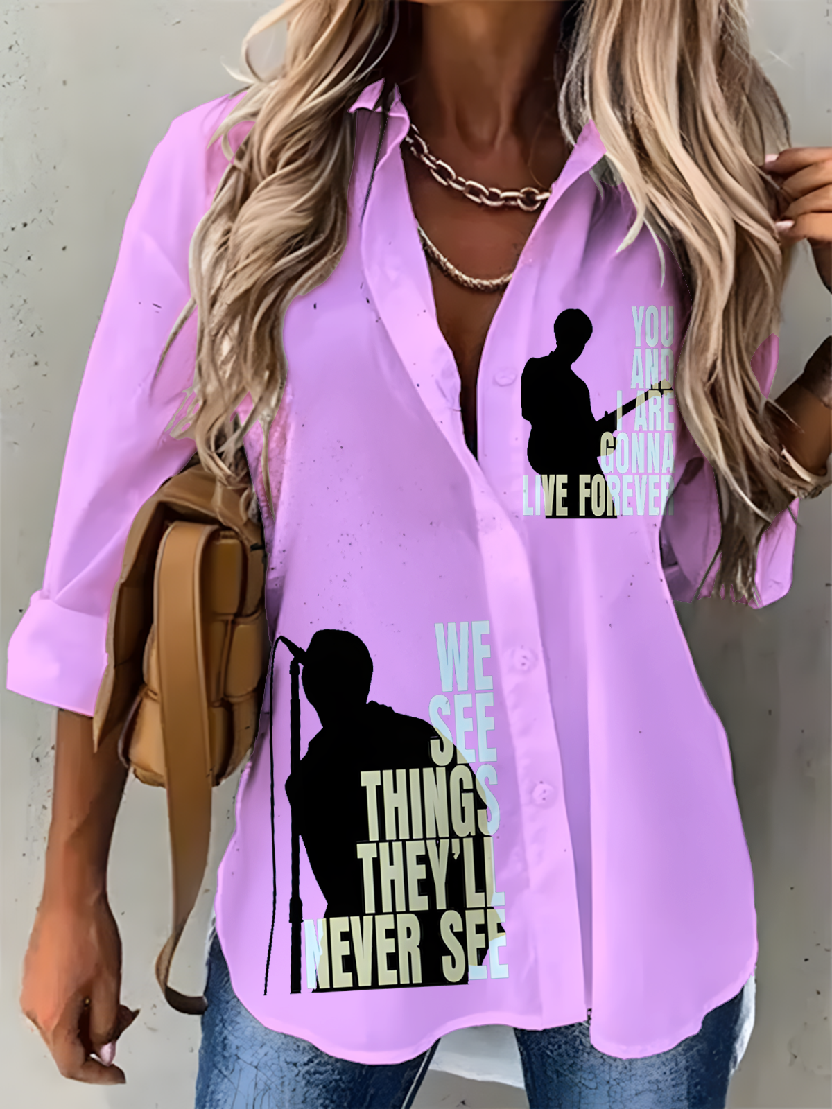Women's Oasis Live Tour 2025 Printed Casual Shirt