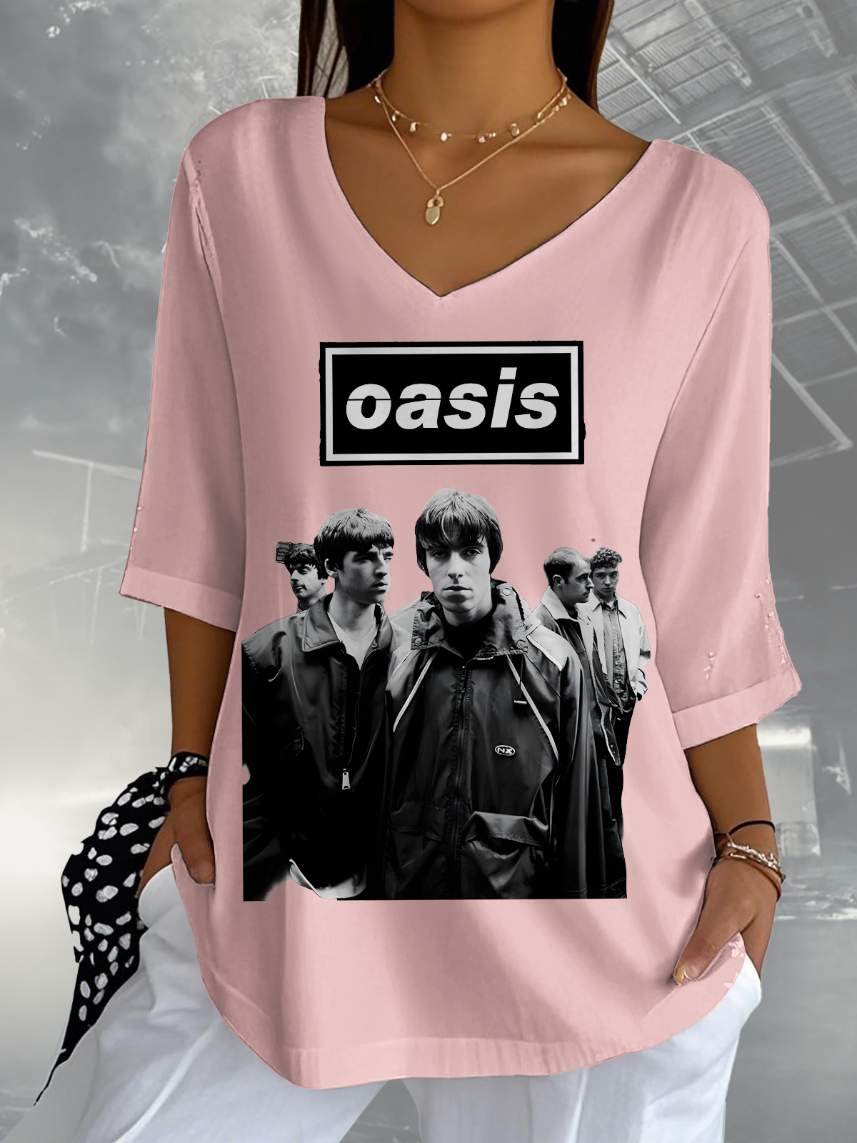 Oasis 2025 Tour Ladies Loose 3/4 Sleeve Top