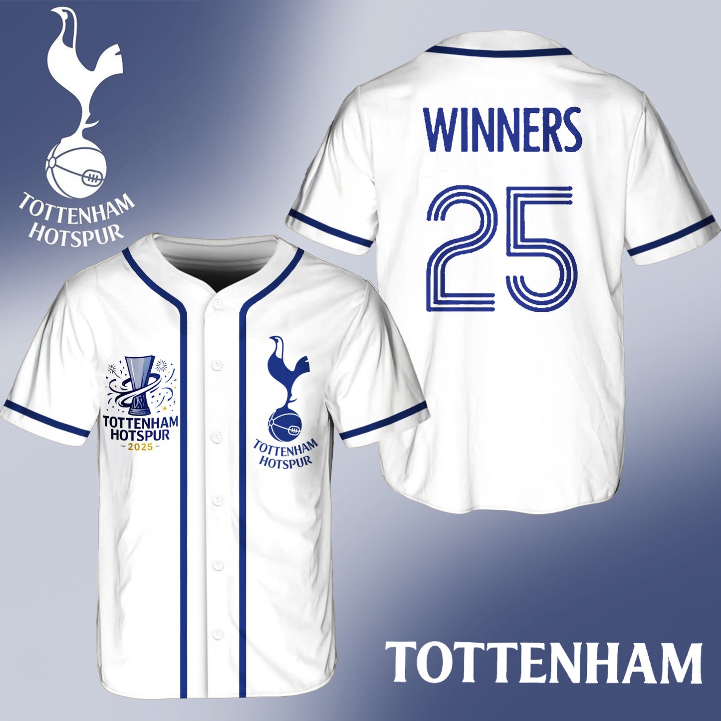Tottenham Hotspur Europa League Champions 2025 Baseball Jersey