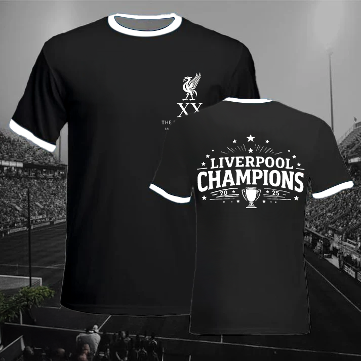 Liverpool Champions 2025 Soccer Fans Tee
