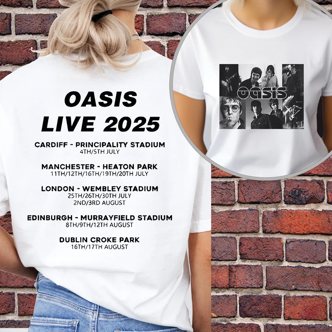 Oasis Music Fan Crew Neck Cotton T-shirt