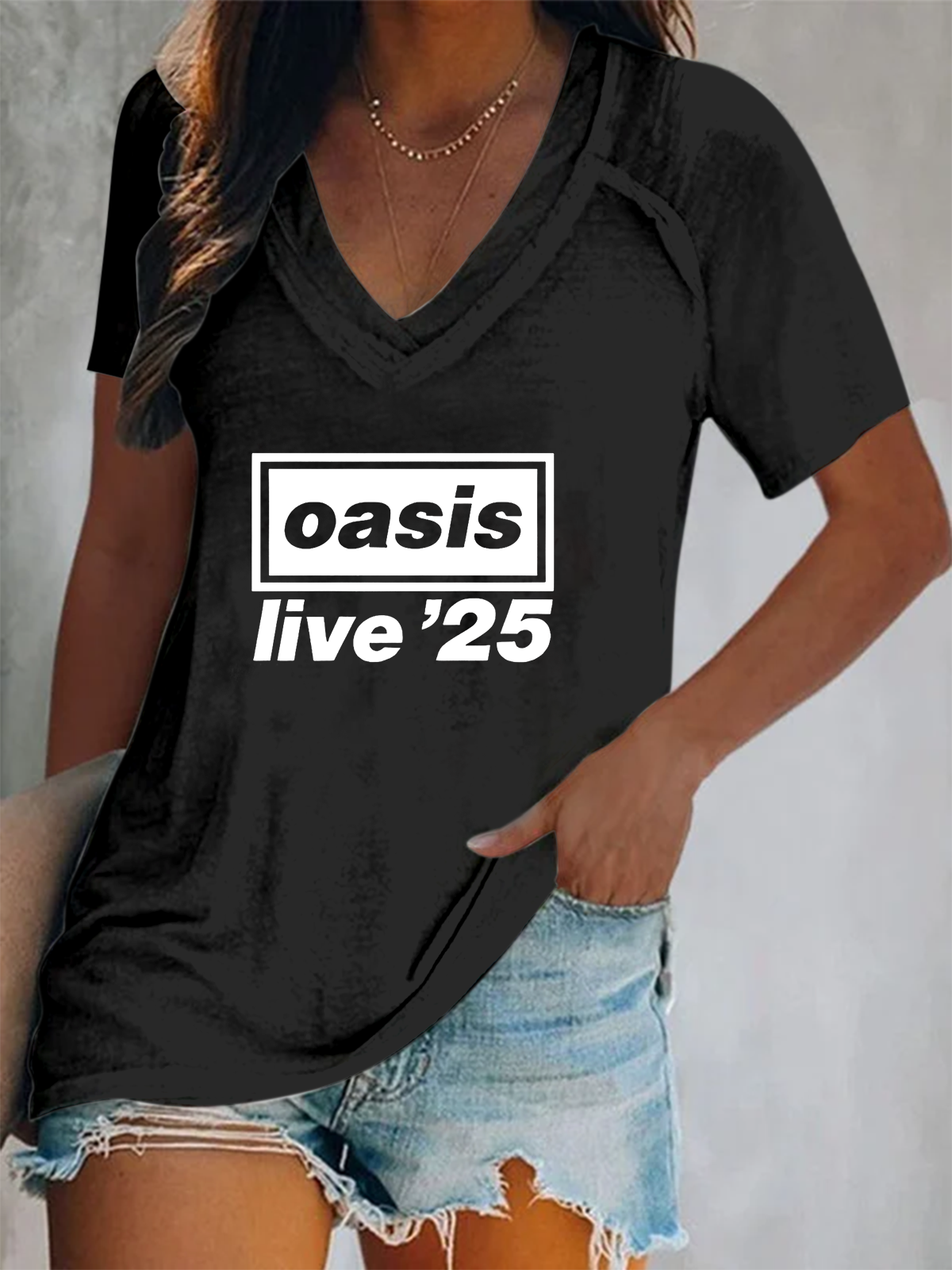 Oasis Live Tour 2025 V-neck T-Shirt