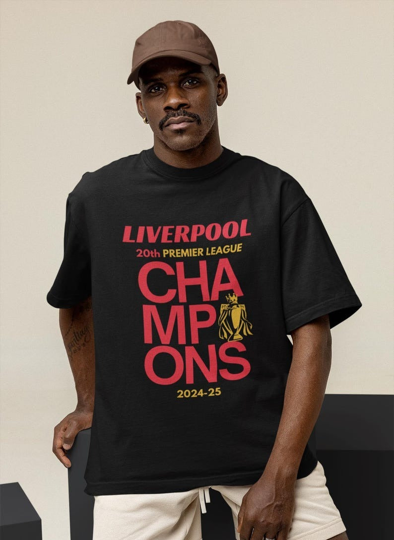 Liverpool Champions Of Premier League 2024-25 Tee