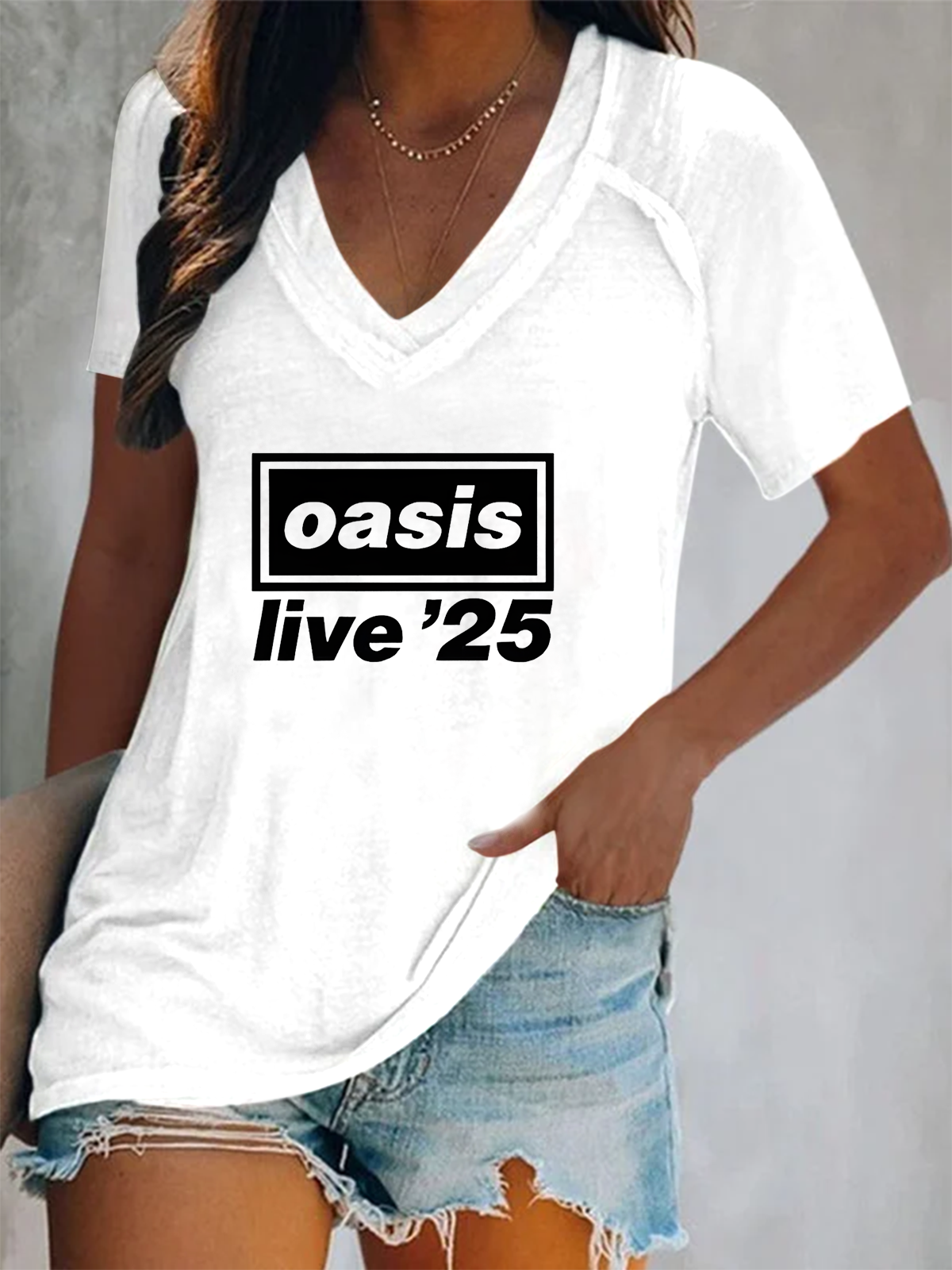 Oasis Live Tour 2025 V-neck T-Shirt