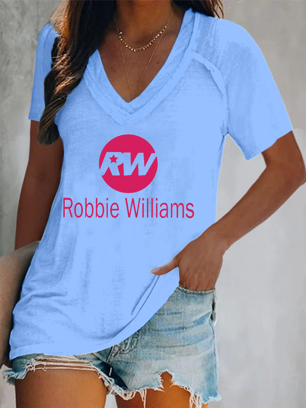 Robbie Williams Live Tour 2025 V-neck T-Shirt