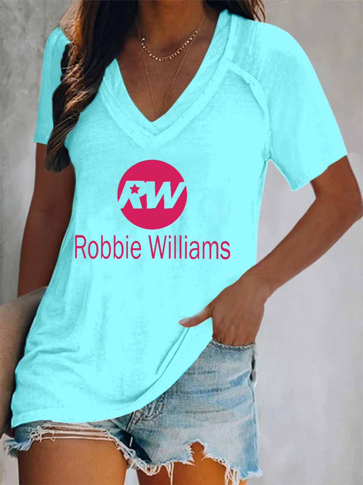 Robbie Williams Live Tour 2025 V-neck T-Shirt
