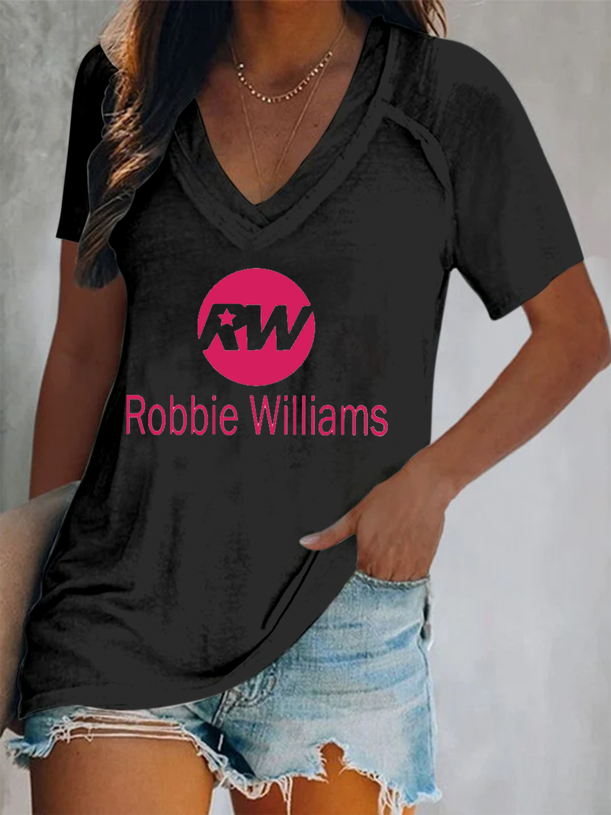 Robbie Williams Live Tour 2025 V-neck T-Shirt