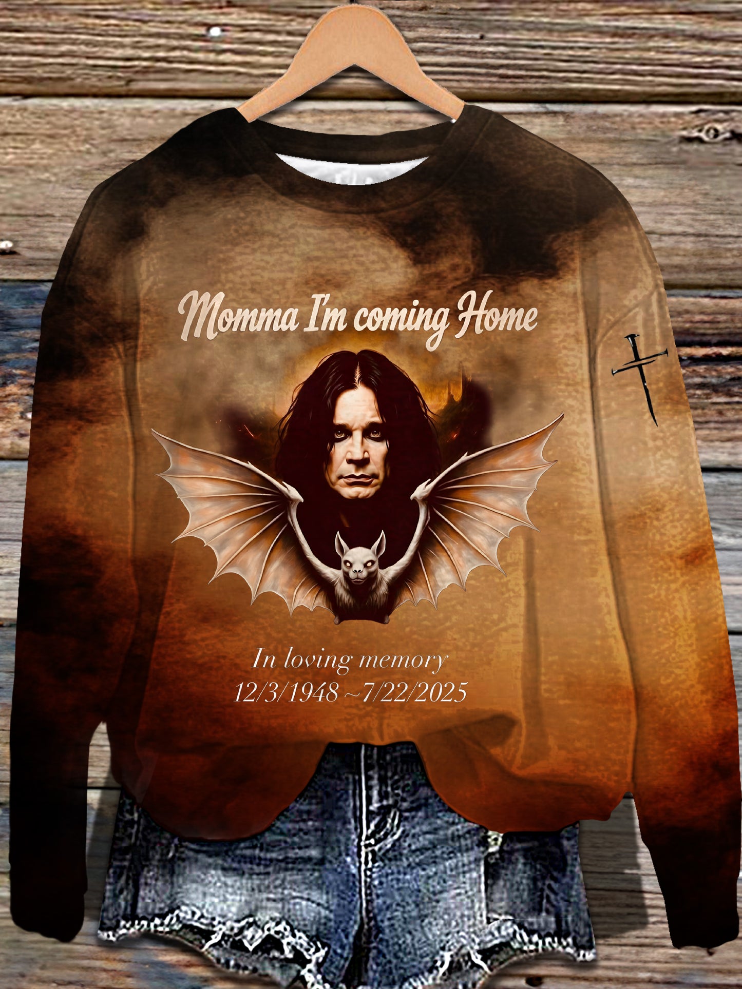 Ozzy Osbourne Art Printed Long Sleeve Casual Top