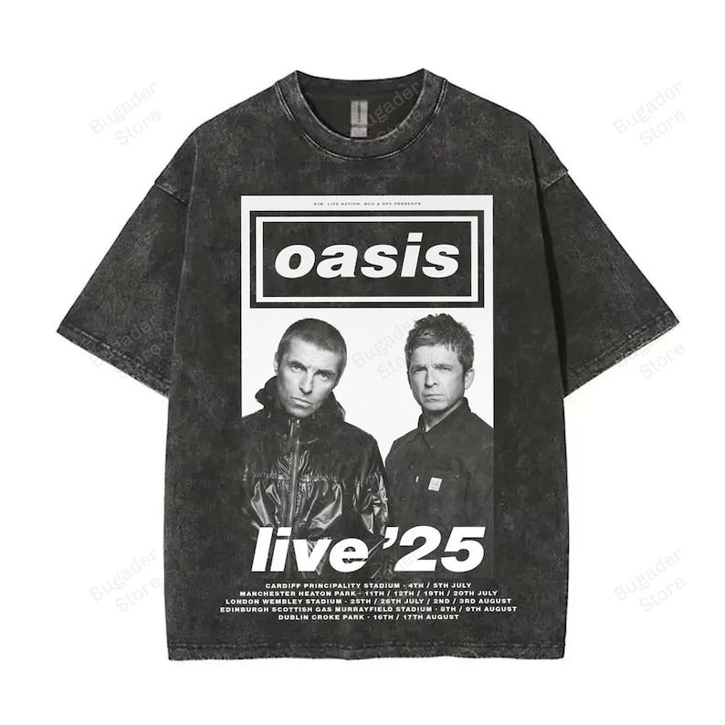 Oasis Live Tour 2025 Retro T-shirt