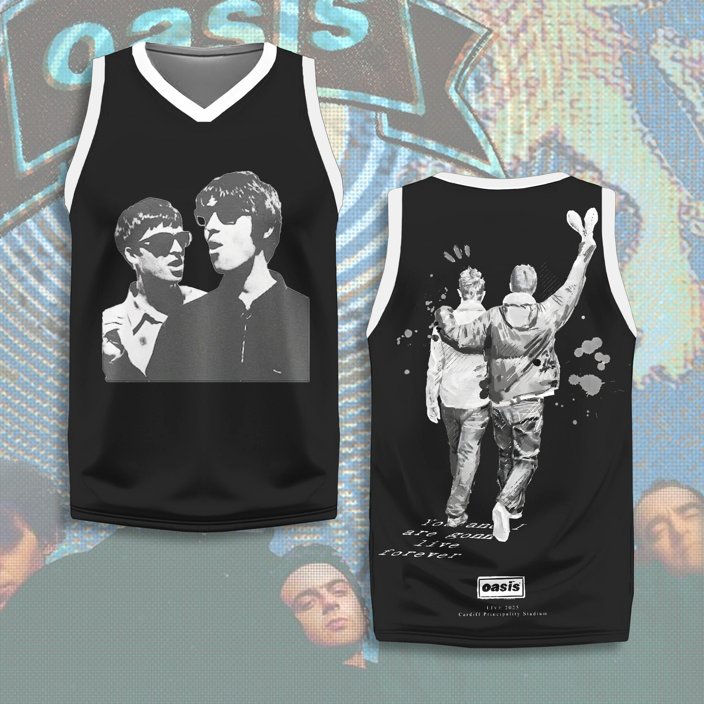 Oasis 2025 Tour Printed Sports V-neck Vest