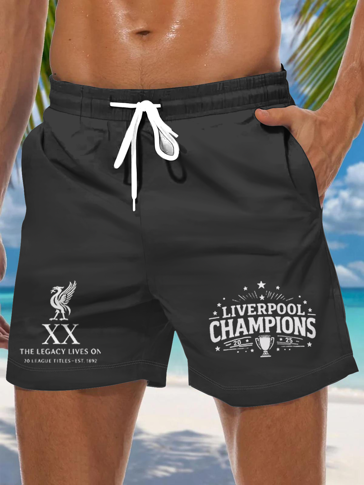 Liverpool Champions 2025 Men's Print Pocket Shorts