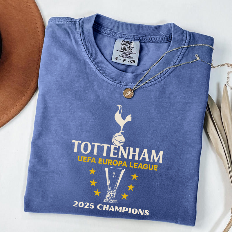 Tottenham Hotspur Europa League Champions 2025 Retro T-shirt