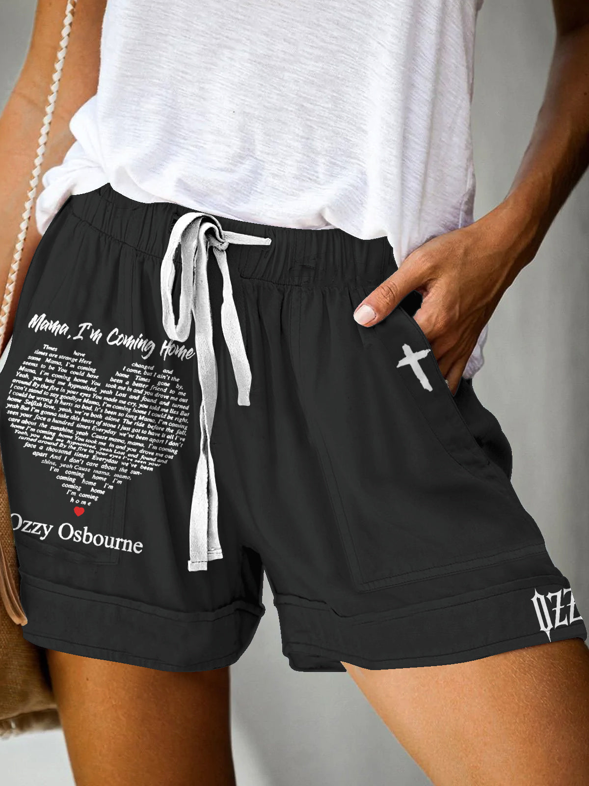 No Longer Touring Ozzy Osbourne Print Casual Shorts