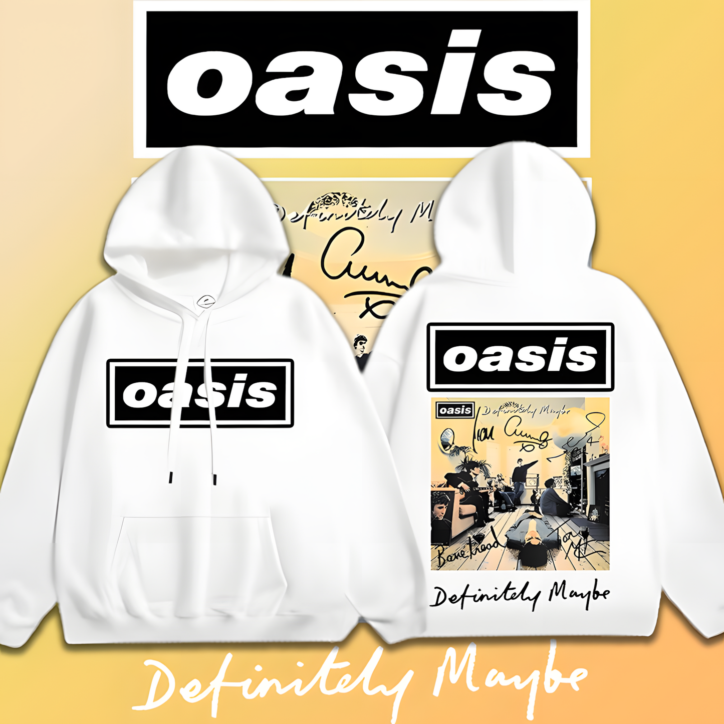 Oasis Music Fans Long Sleeve Printed Hoodie