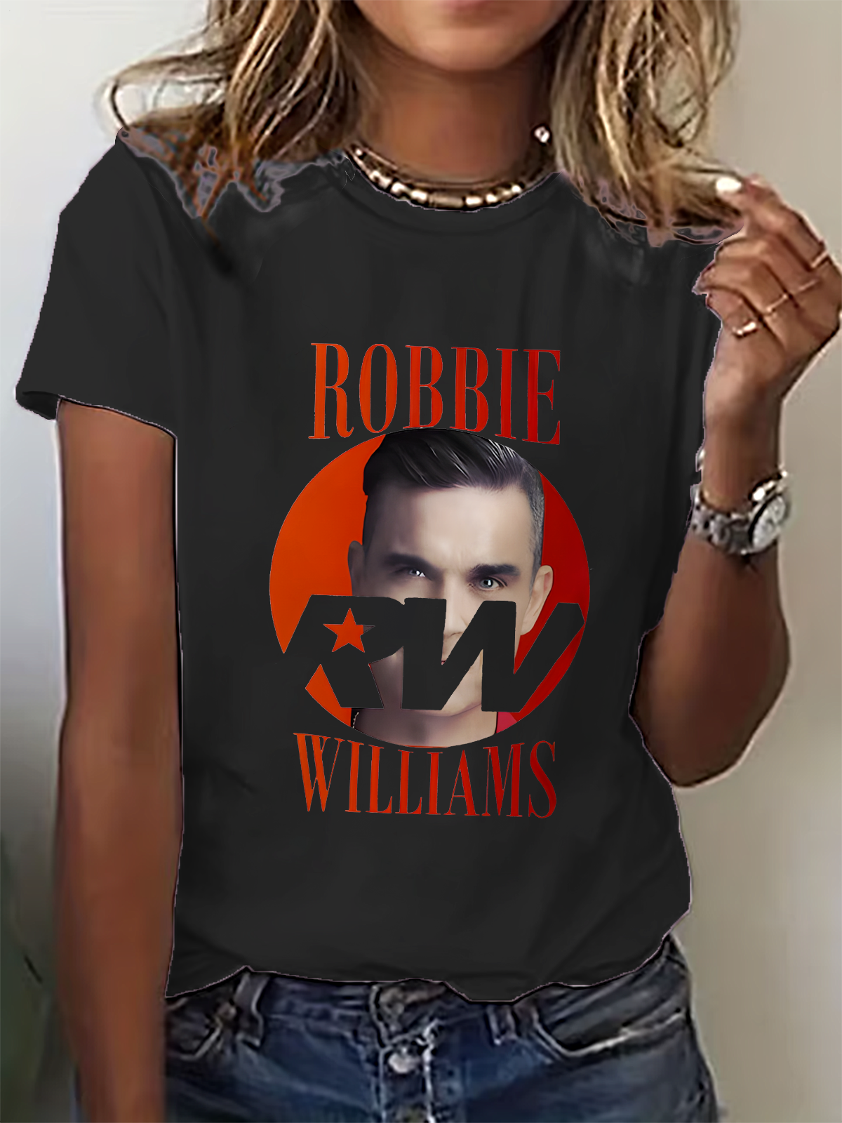 ロビー・ウィリアムズ 2025 ツアー クルーネック Tシャツ