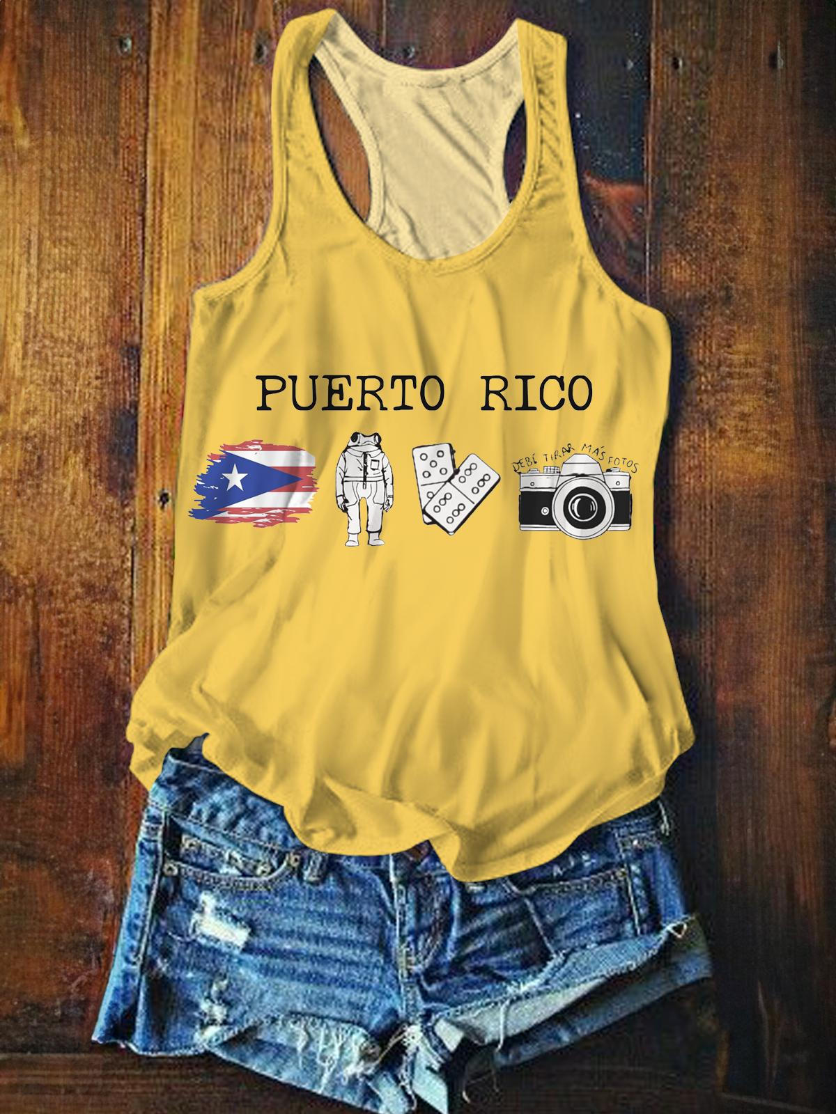 Puerto Rico Debi Tirar Mas Fotos Printed Casual Tank Top