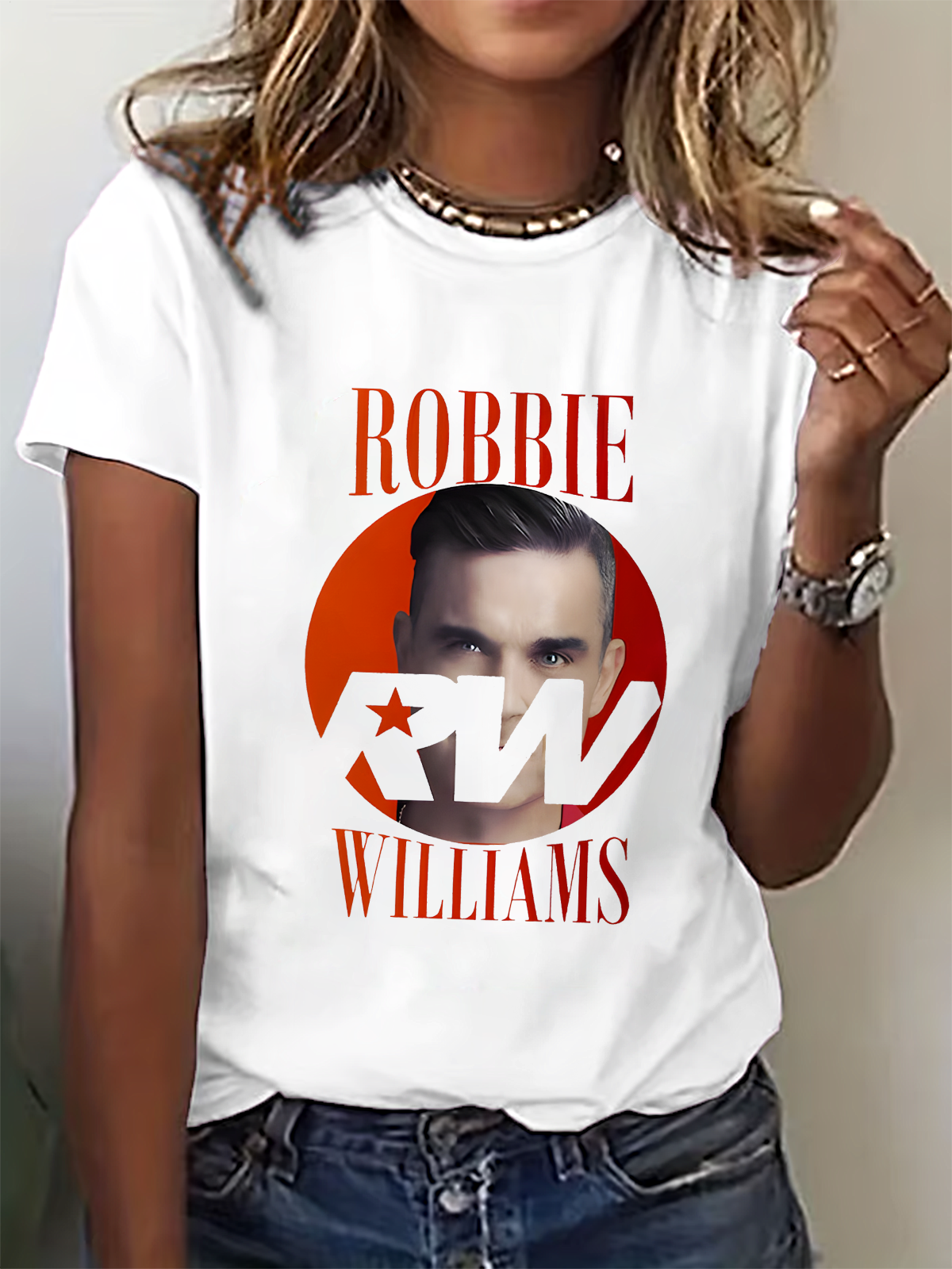 ロビー・ウィリアムズ 2025 ツアー クルーネック Tシャツ