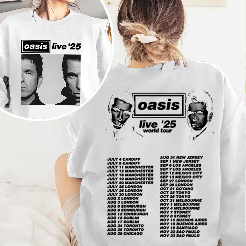 Oasis 2025 Tour Printed Long Sleeve Casual Top