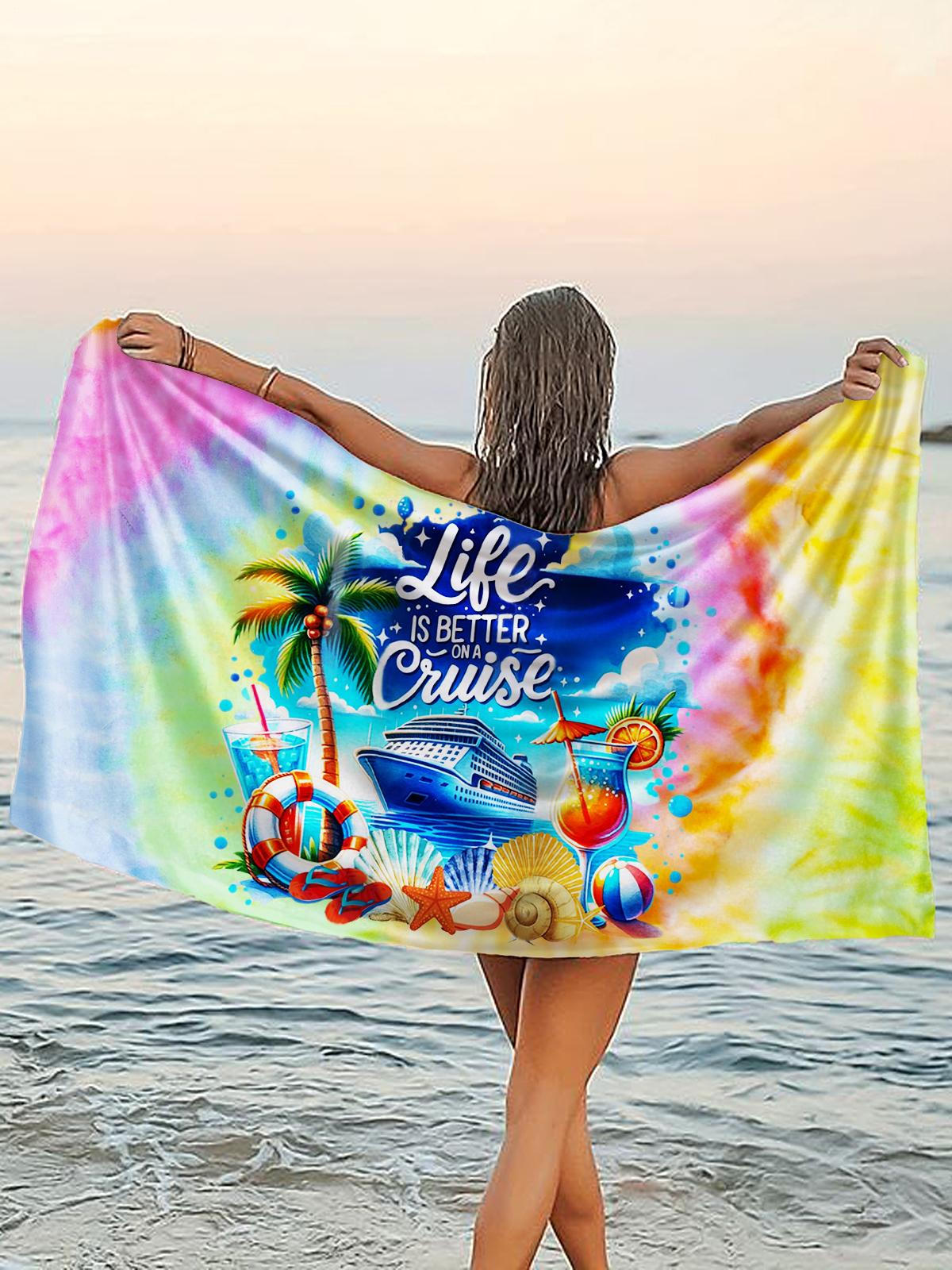 Serviette de plage en flanelle pour vacances d'été
