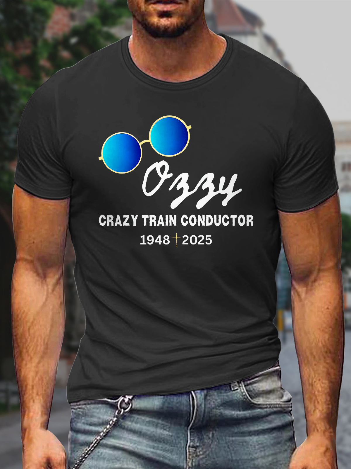 Ozzy Osbourne Round Neck Short Sleeve Men's T-shirt