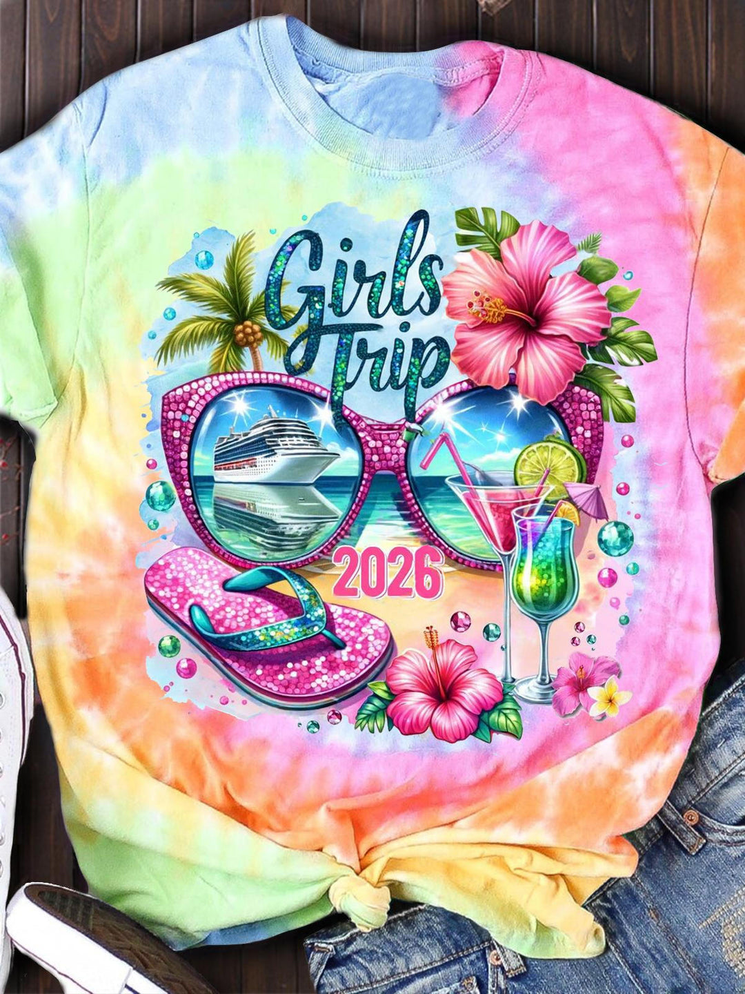 ガールトリップ2026バケーションクルーネックTシャツ