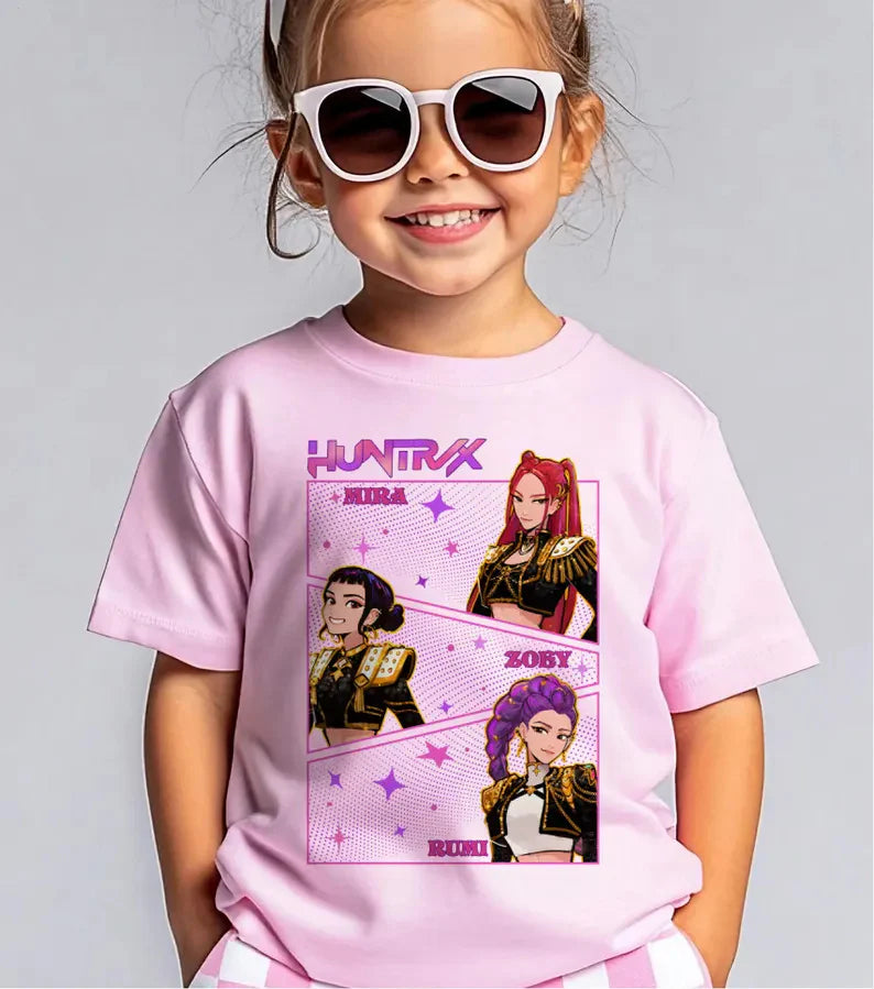 Huntrix Demon Hunters Comfort Colors Kids T-Shirts