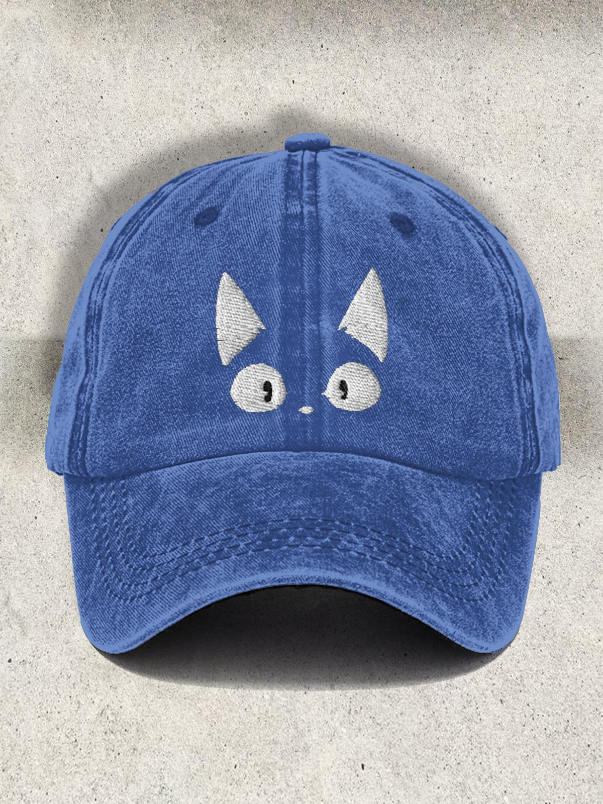Amazed Cat Printed Baseball Cap