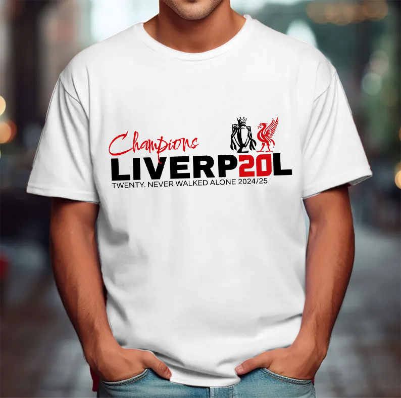 リバプール チャンピオンズ 2025 サッカーファン ラウンドネック 半袖 メンズ Tシャツ