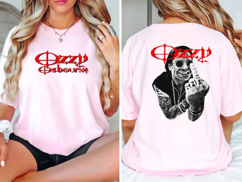 "No More Tour" Rock Icon Tribute Print Crew Neck T-shirt
