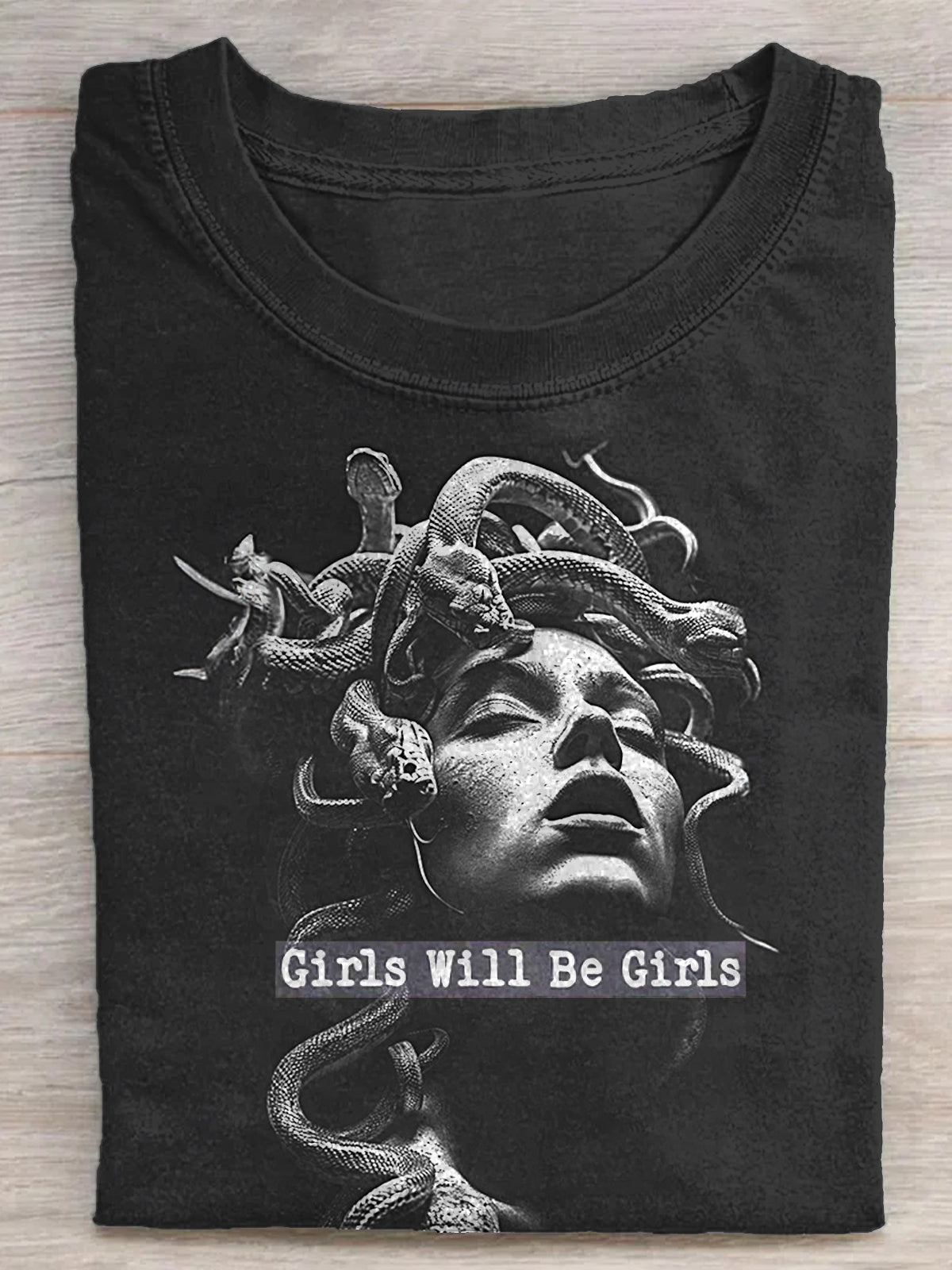 Medusa Feminist Print Crew Neck T-shirt