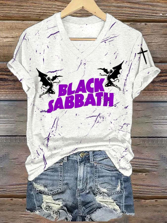 レディース カジュアル ヴィンテージ ヘビーメタルの父 プリントTシャツ