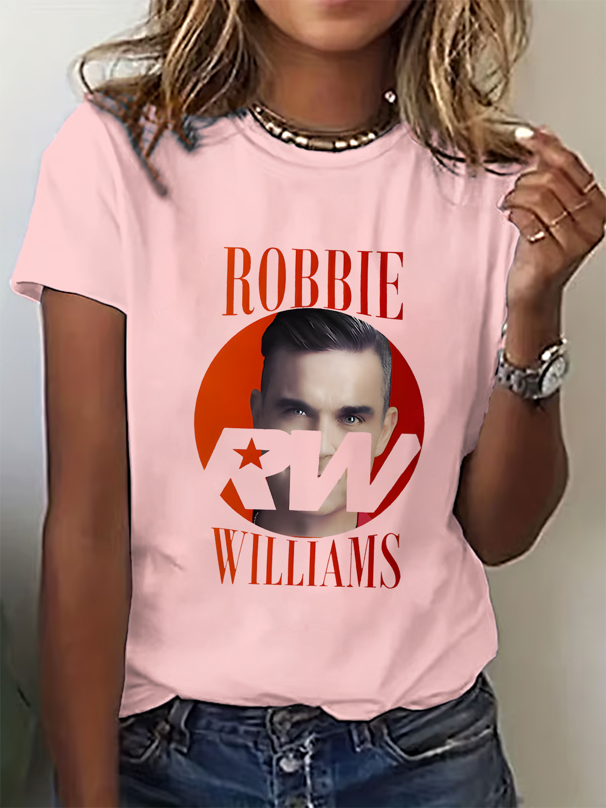 ロビー・ウィリアムズ 2025 ツアー クルーネック Tシャツ