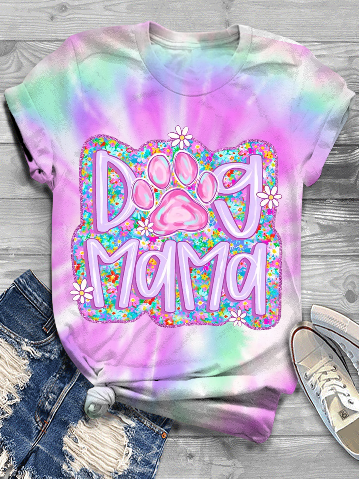 Dog Mama Crew Neck T-shirt