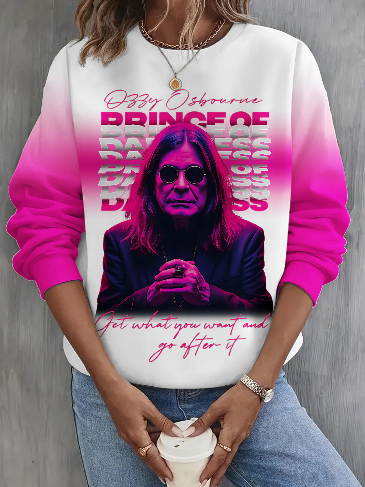 Ozzy Osbourne Art Long Sleeve Casual Top