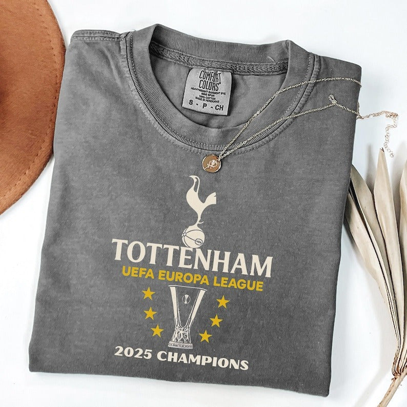 Tottenham Hotspur Europa League Champions 2025 Retro T-shirt