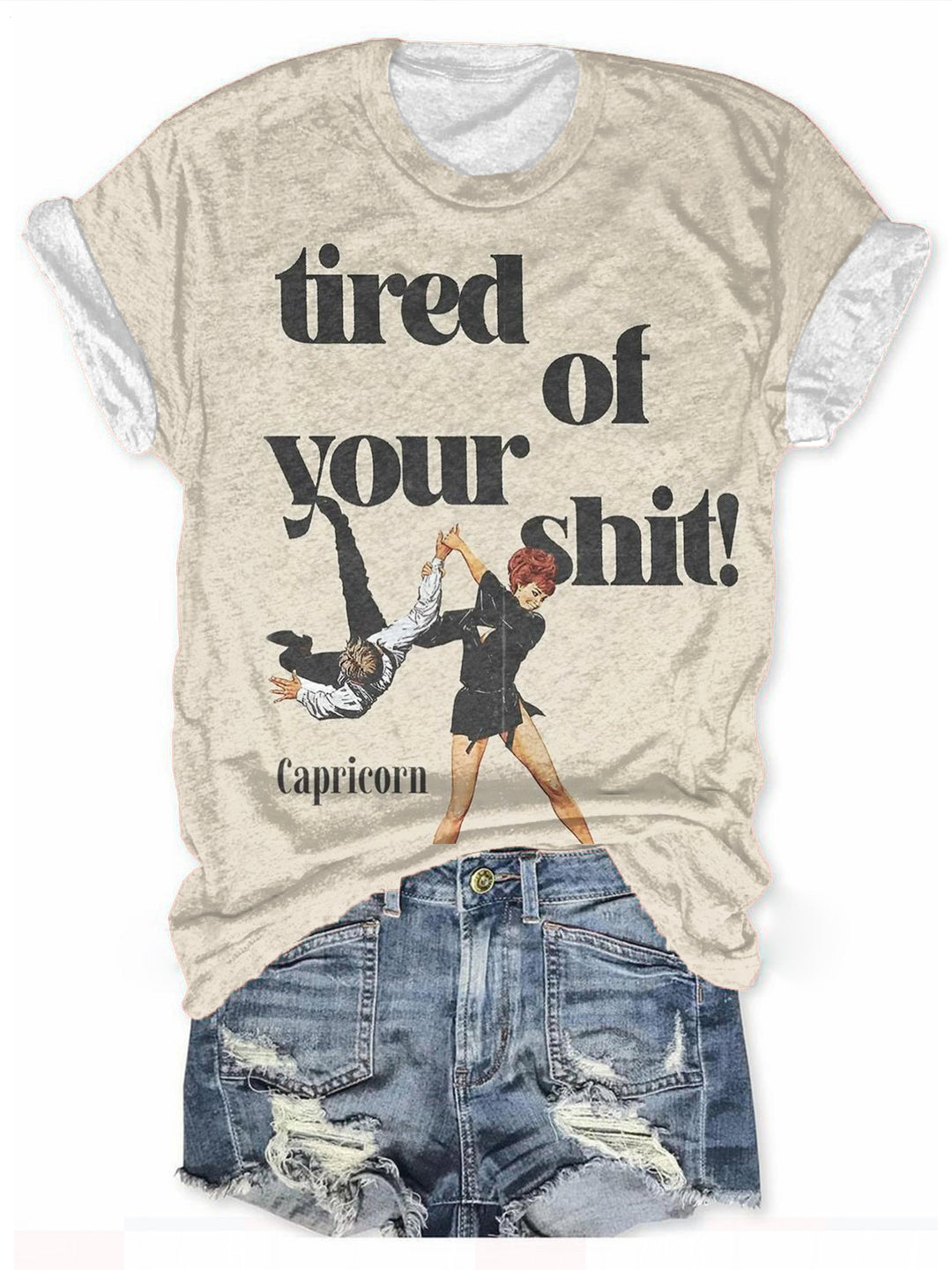 Tirde Of Your Shit クルーネック Tシャツ