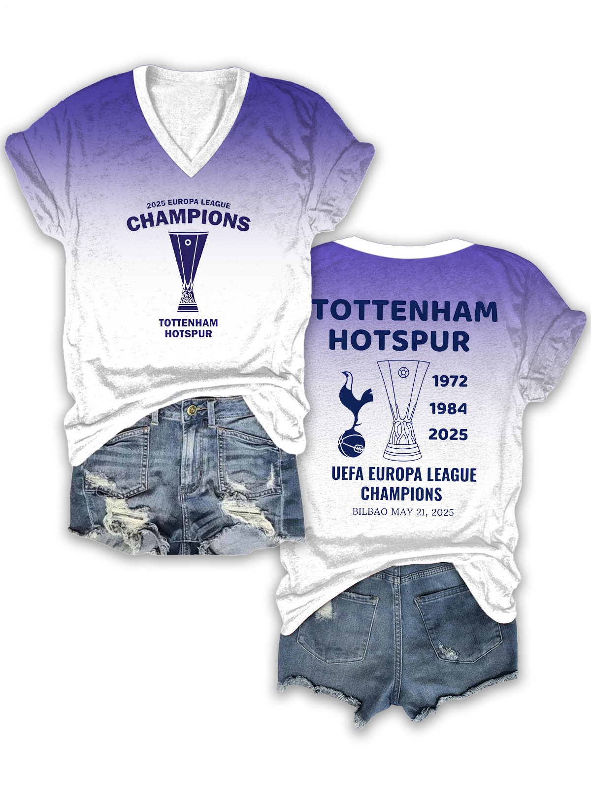 Tottenham Hotspur Champions 2025 V-neck T-Shirt