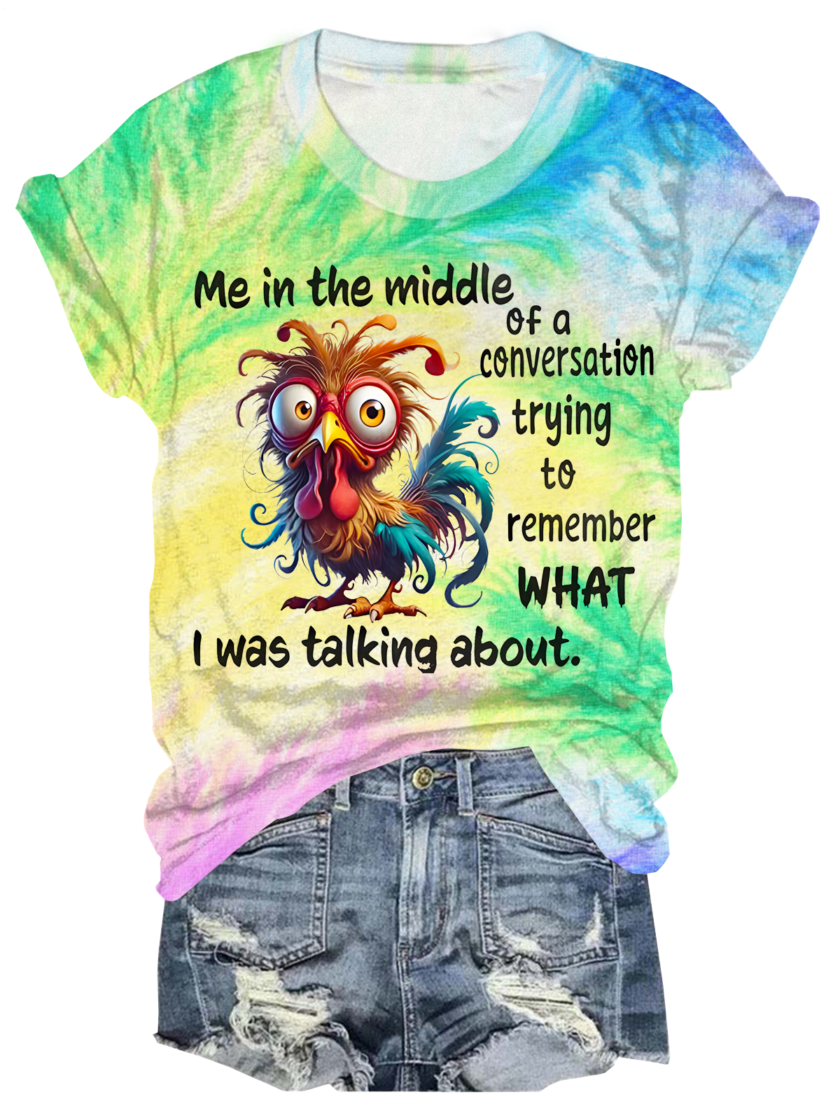 Me In The Middle Of A Conversation Trying To Remember What I Was Talking About Crew Neck T-shirt