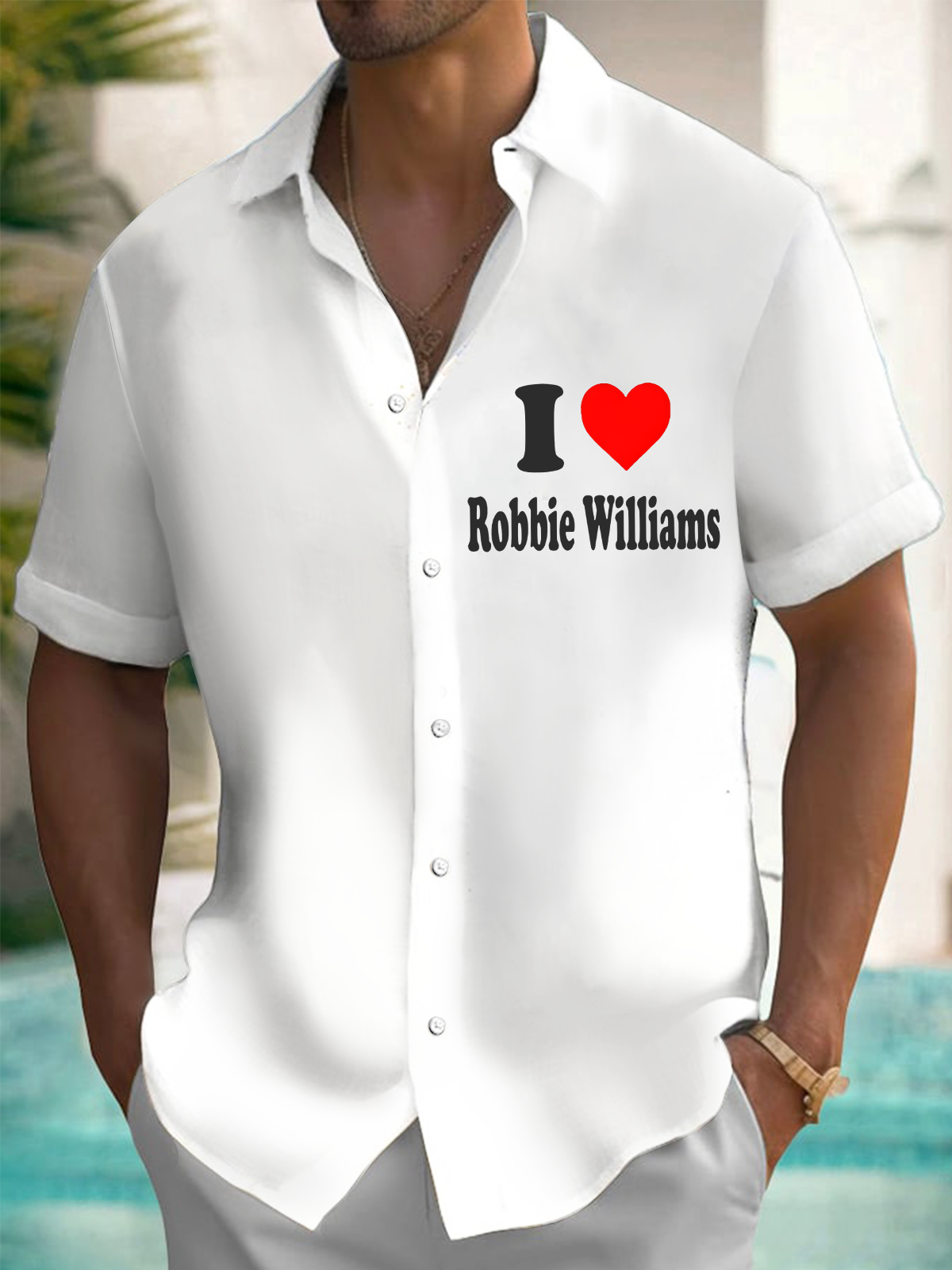 I Love Robbie Williams メンズ 半袖シャツ