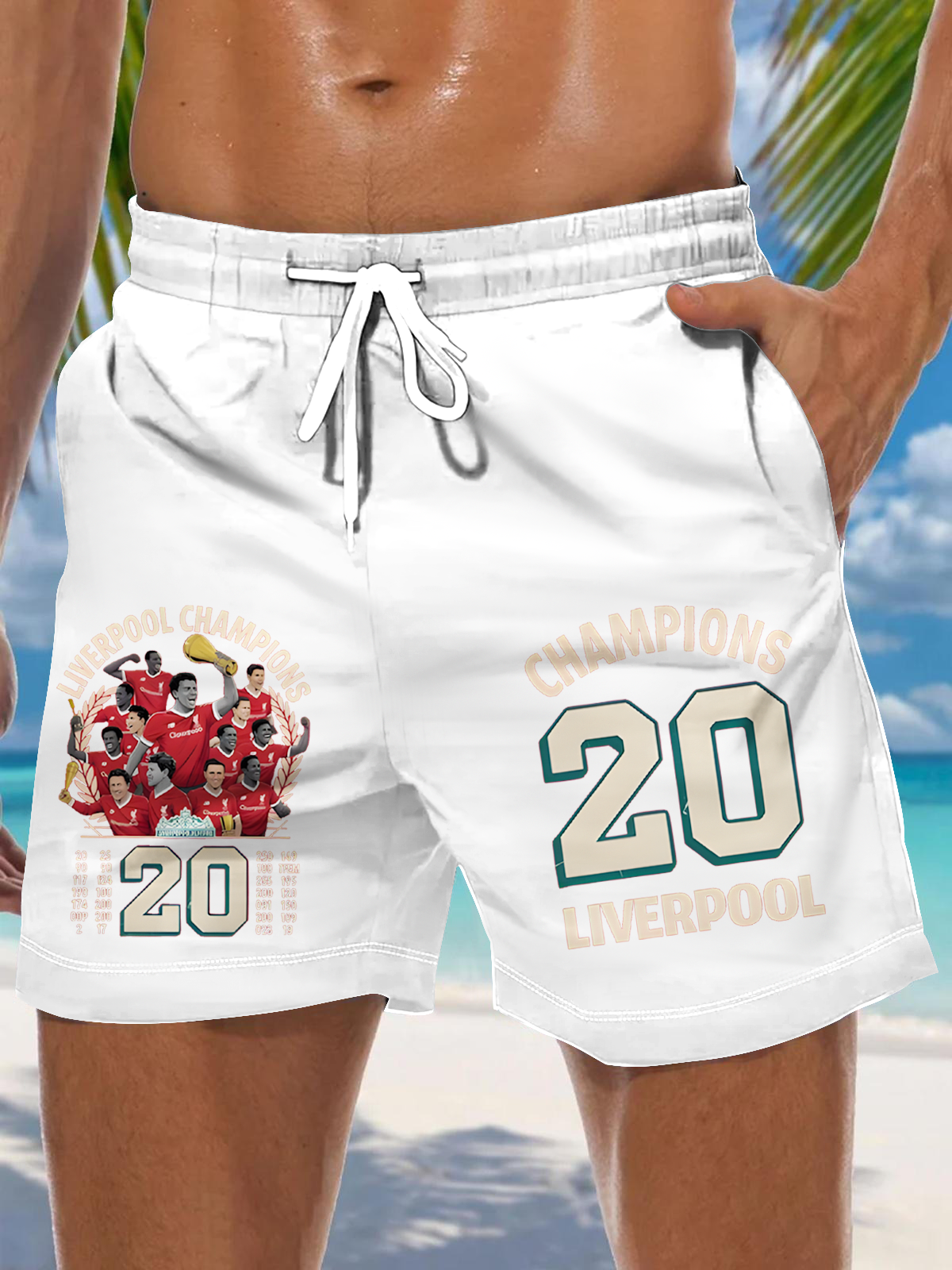 The Champions Liverpool Soccer Fans Men's Print Pocket Shorts