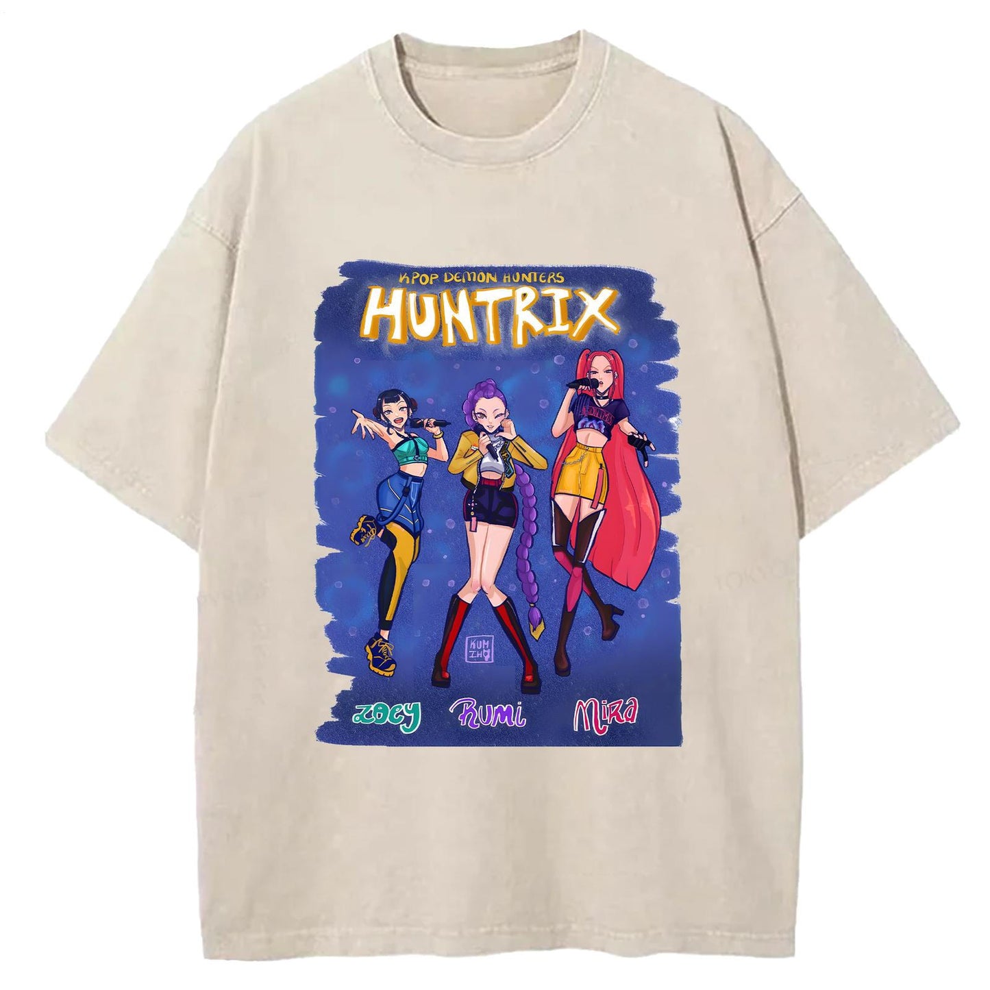 Demon Hunter Washed Cotton Crew Neck T-Shirt
