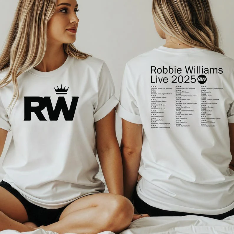 Robbie Williams Live 2025 Concert Crew Neck T-shirt