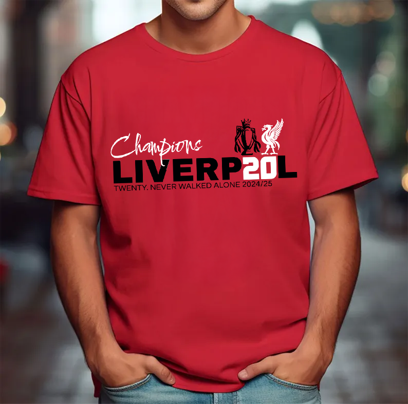 リバプール チャンピオンズ 2025 サッカーファン ラウンドネック 半袖 メンズ Tシャツ
