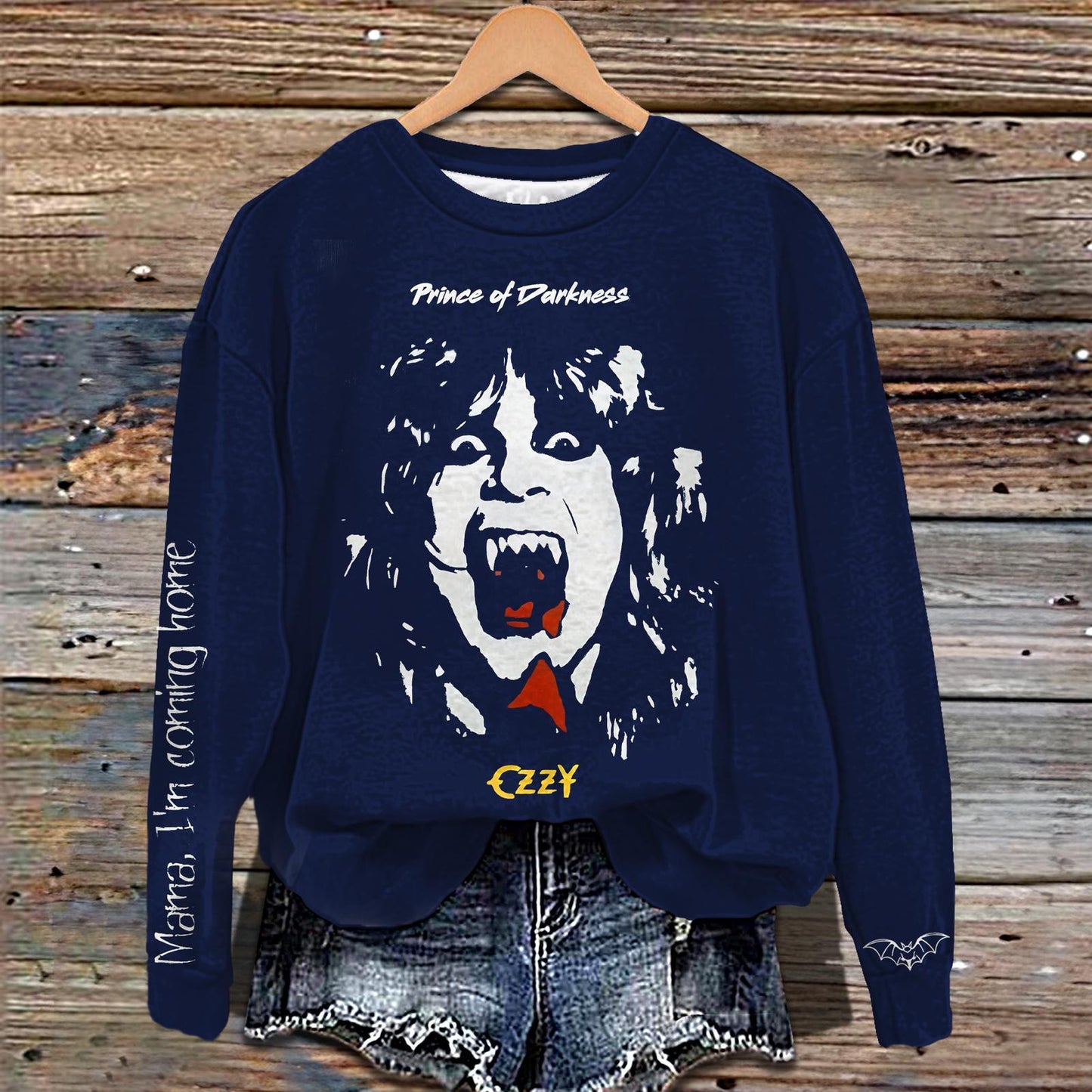 In Memory of Ozzy Osbourne Printed Long Sleeve Casual Top
