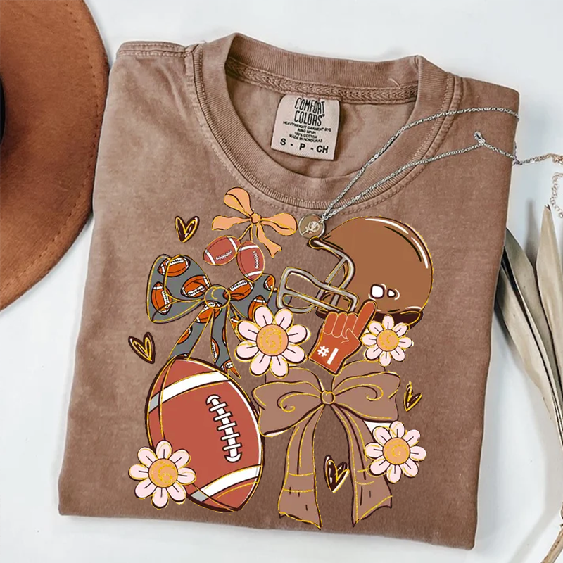 Game Day Football Coquette Retro T-shirt