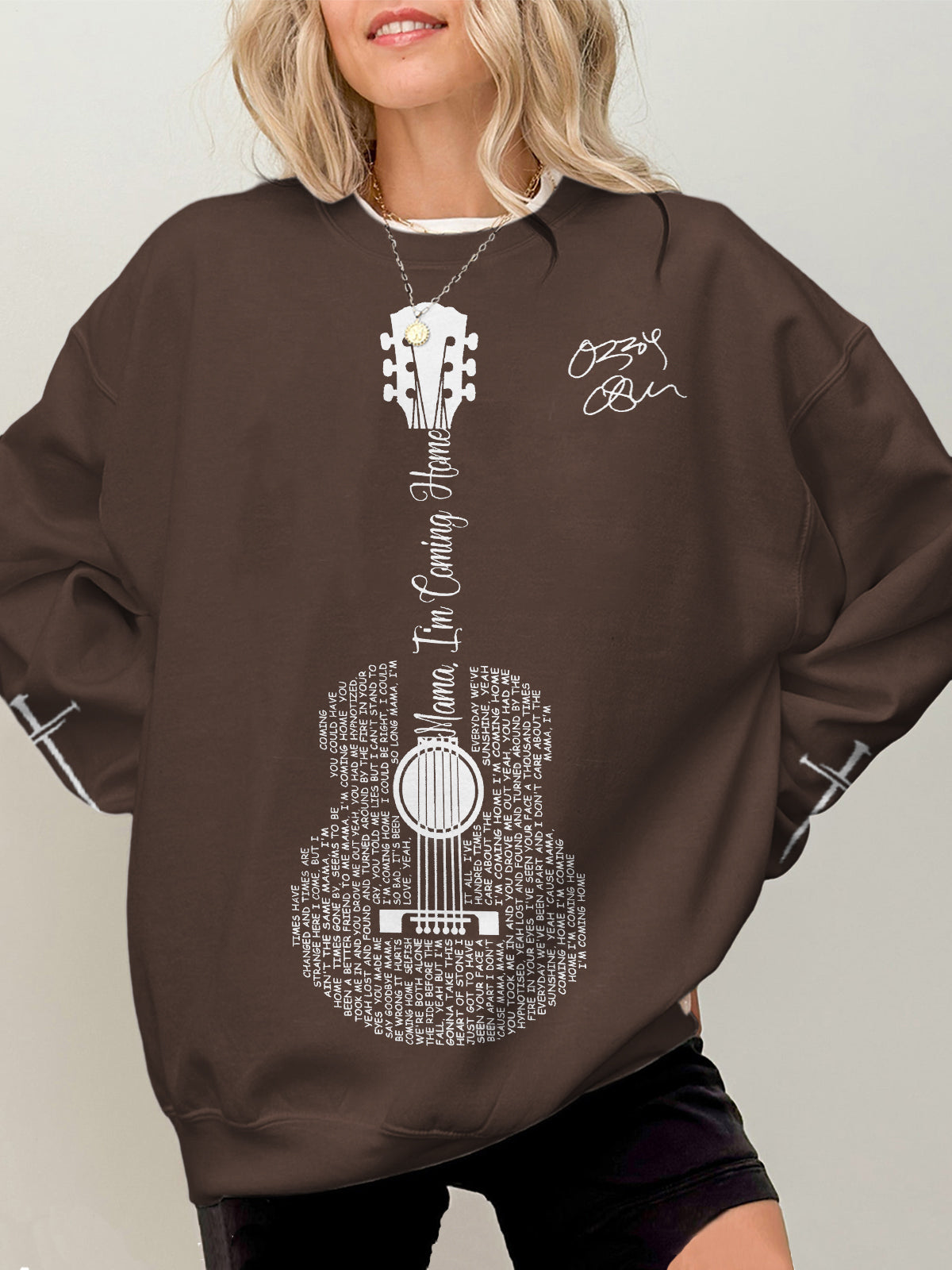 Ozzy Osbourne Music Printed Long Sleeve Casual Top