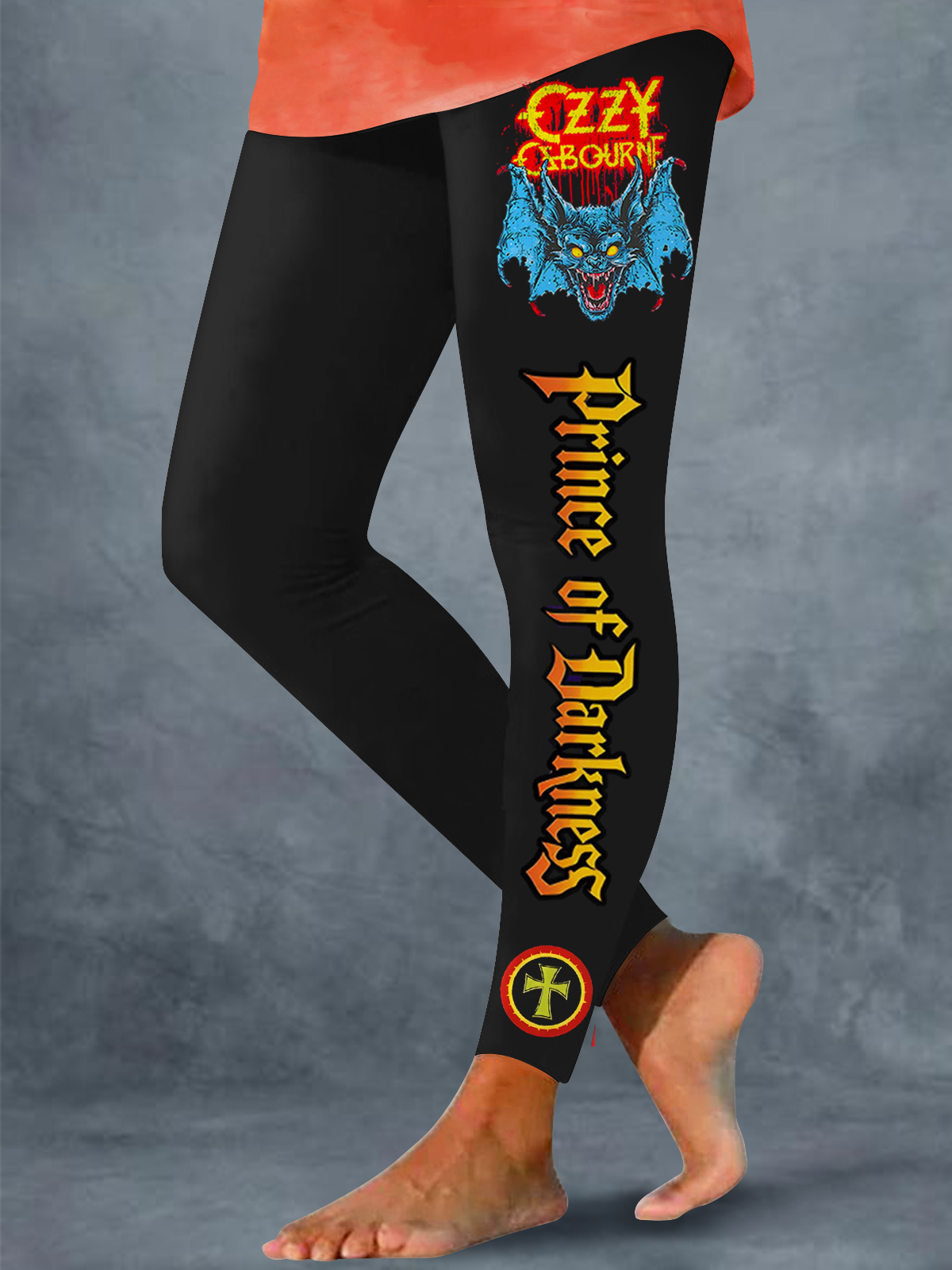 Ozzy Prince of Darkness - 80s Heavy Metal Bat Print Leggings