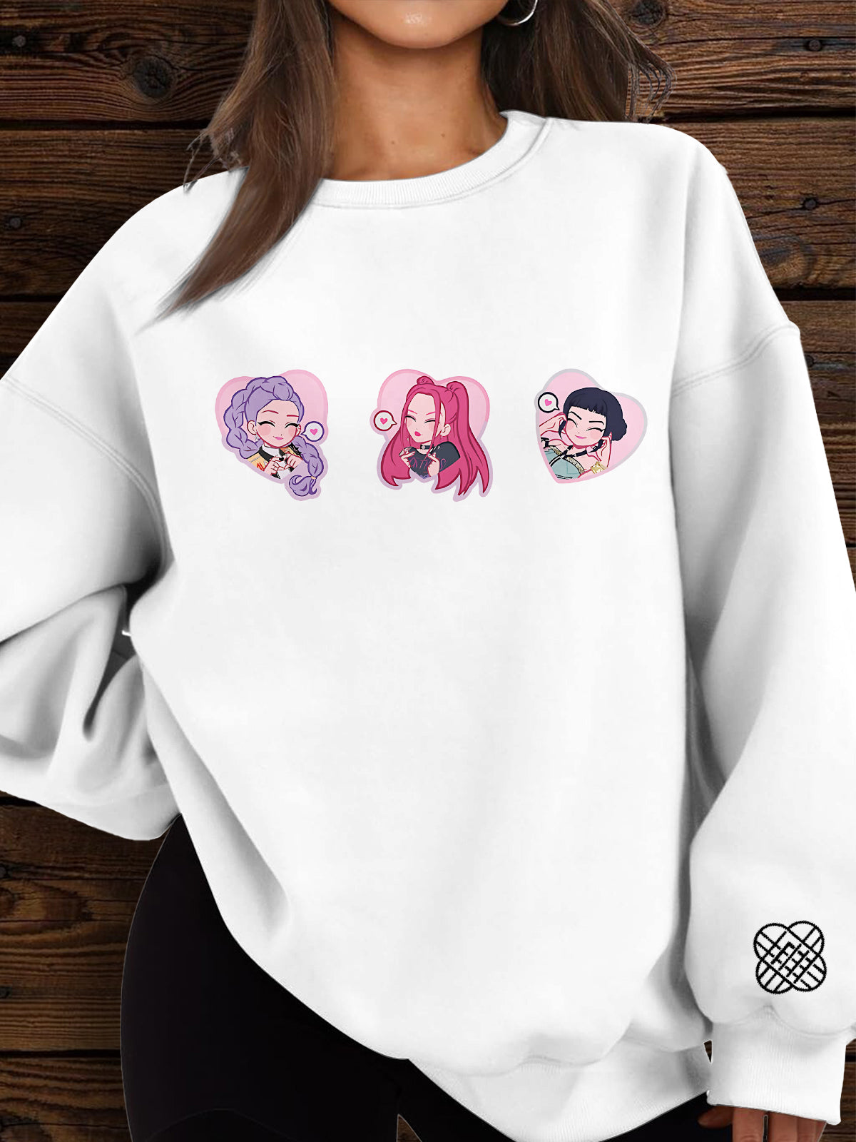 Demon Hunter Cartoon Printed Long Sleeve Casual Top