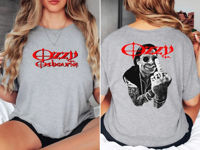 "No More Tour" Rock Icon Tribute Print Crew Neck T-shirt