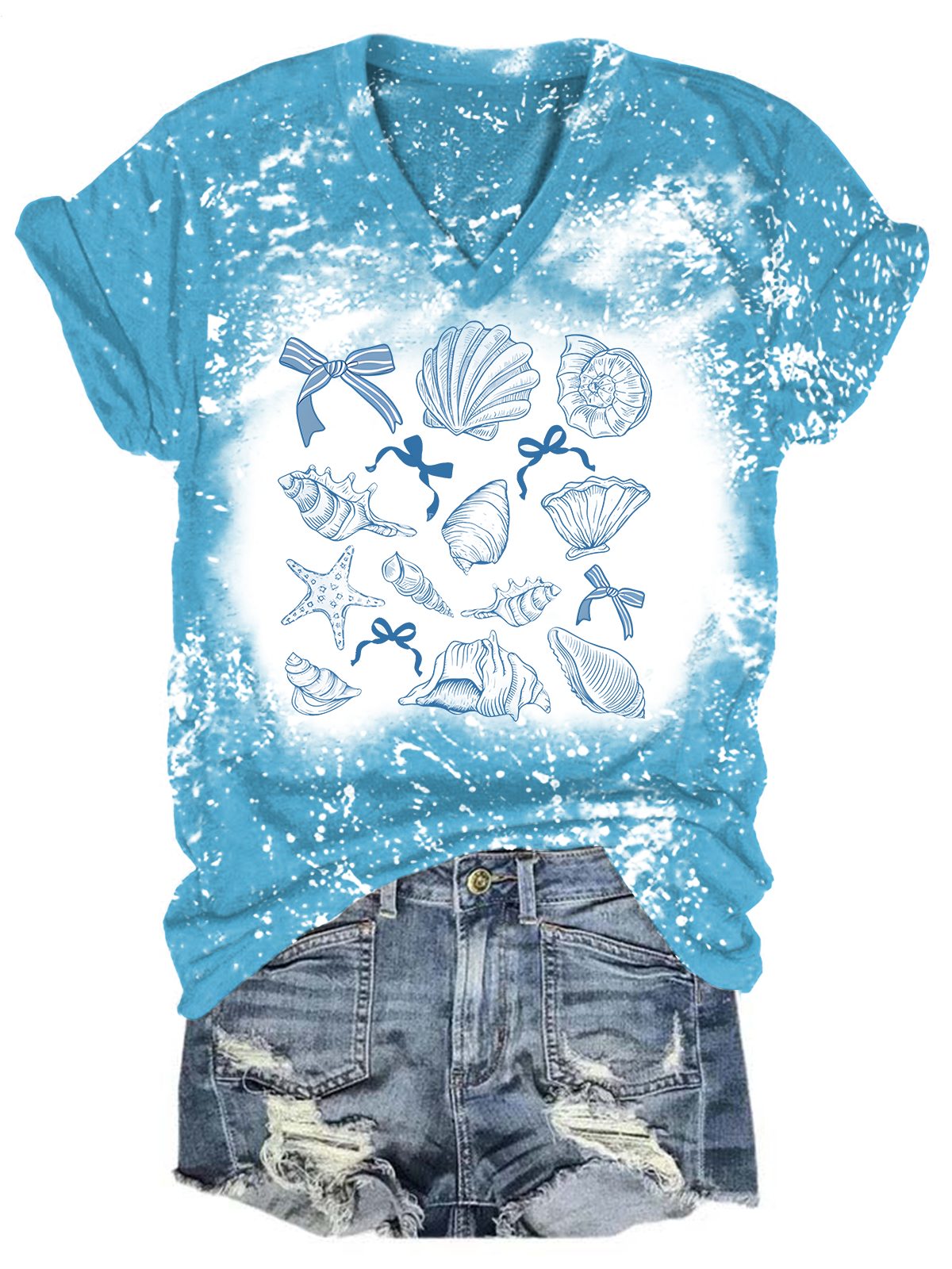 Coquette Seashel V-neck T-Shirt